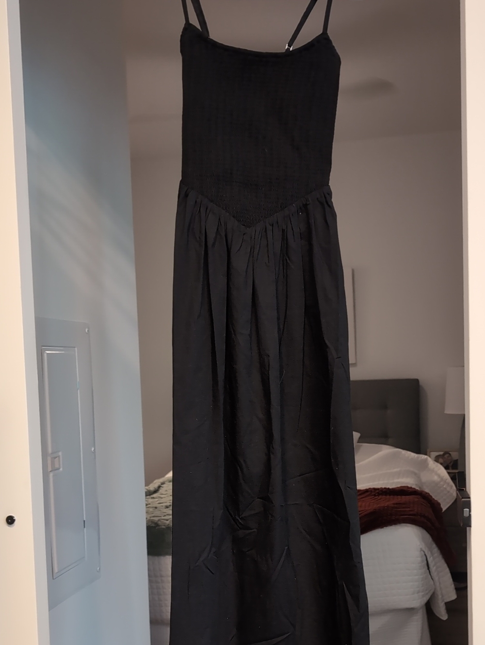 Abercrombie & Fitch Black Spaghetti-Strap Maxi Dress